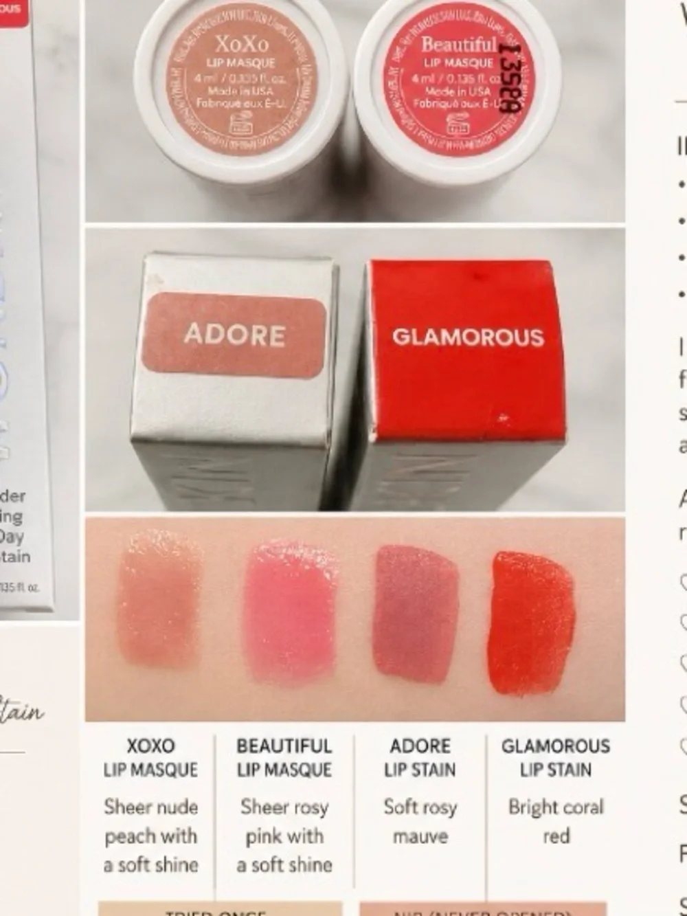 Wonderskin Wonder Blading Lip Stain Bundle | 4 Piece Bundle- 2 NIB, 2 no box